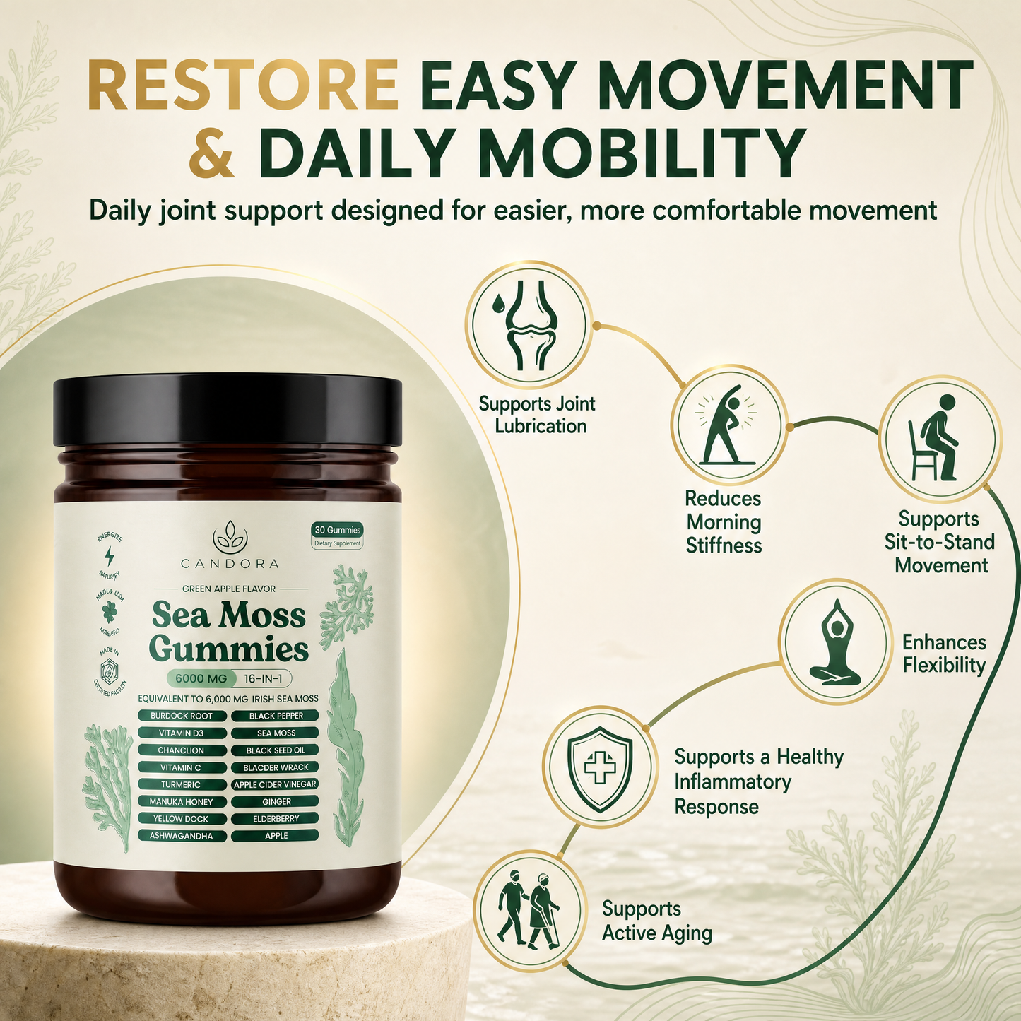 Sea Moss 16-In-1 Gummies - For Joint Relief & Mobility